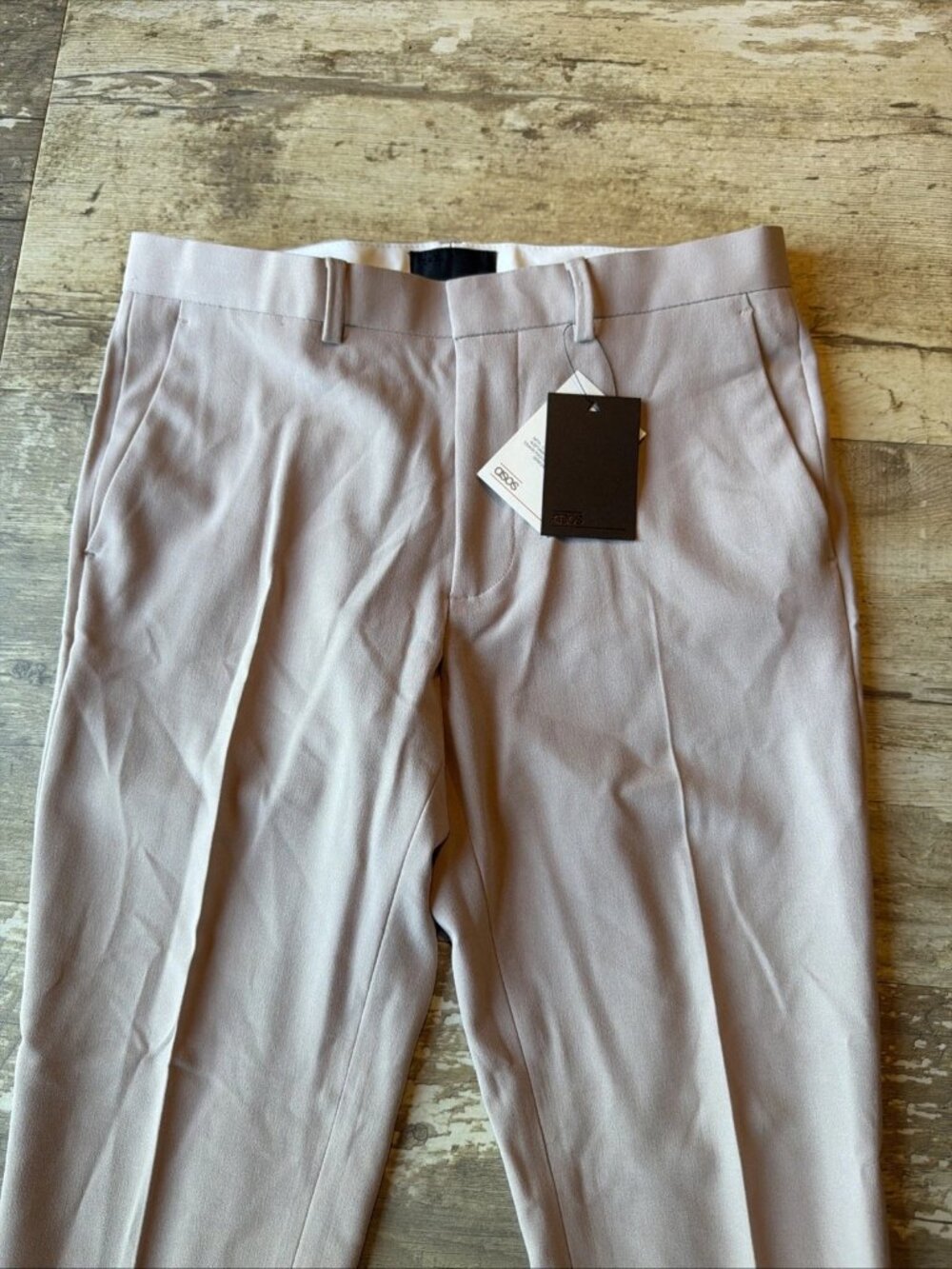 NWT ASOS DESIGN Khaki Tapered Chinos Trousers Casual Dress Men’s 32x30 - Picture 2 of 8